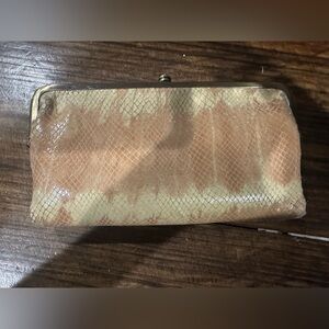 HOBO Tan and Cream Snakeskin Wallet